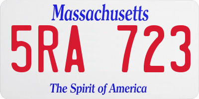 MA license plate 5RA723