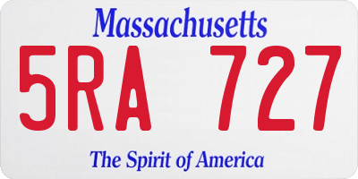 MA license plate 5RA727