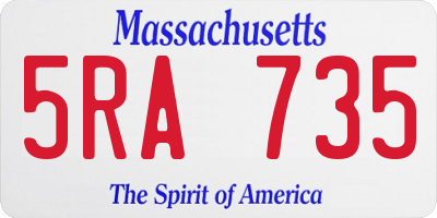 MA license plate 5RA735