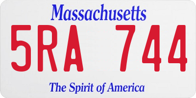 MA license plate 5RA744