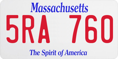 MA license plate 5RA760