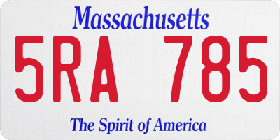MA license plate 5RA785