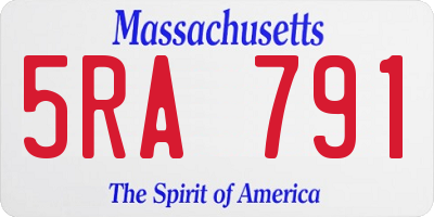 MA license plate 5RA791