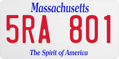 MA license plate 5RA801