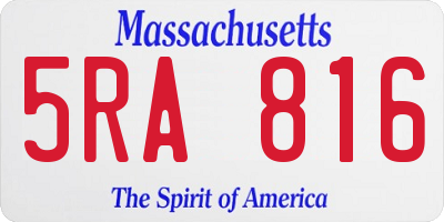 MA license plate 5RA816