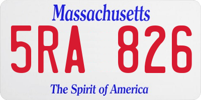 MA license plate 5RA826