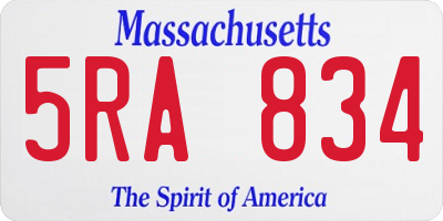 MA license plate 5RA834