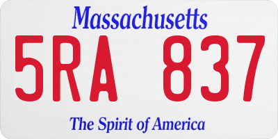 MA license plate 5RA837