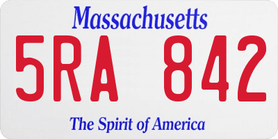 MA license plate 5RA842