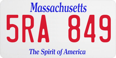 MA license plate 5RA849