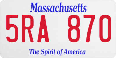 MA license plate 5RA870