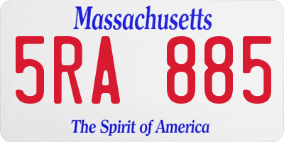 MA license plate 5RA885