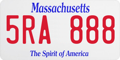 MA license plate 5RA888