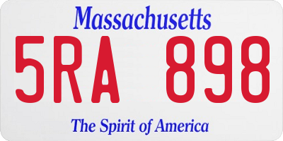 MA license plate 5RA898