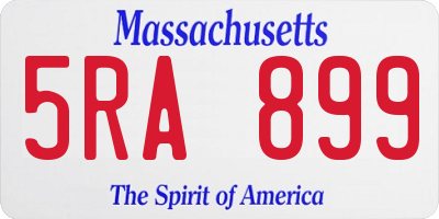 MA license plate 5RA899