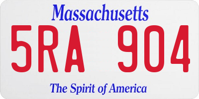 MA license plate 5RA904