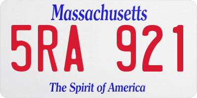 MA license plate 5RA921