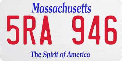 MA license plate 5RA946
