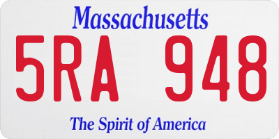 MA license plate 5RA948
