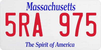 MA license plate 5RA975