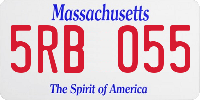 MA license plate 5RB055