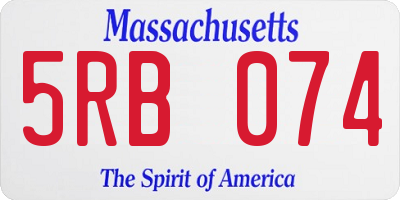 MA license plate 5RB074