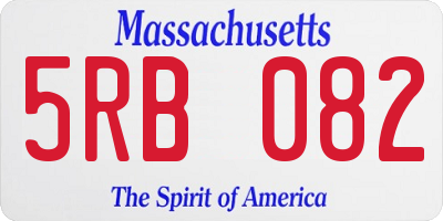 MA license plate 5RB082