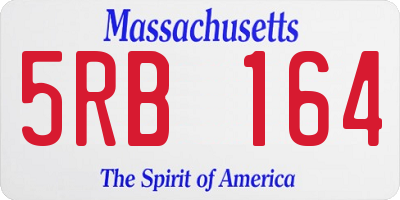 MA license plate 5RB164