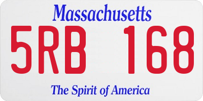 MA license plate 5RB168