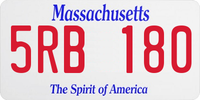 MA license plate 5RB180
