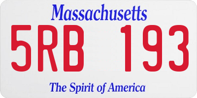 MA license plate 5RB193