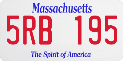 MA license plate 5RB195
