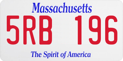 MA license plate 5RB196