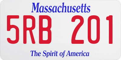 MA license plate 5RB201