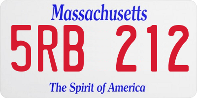MA license plate 5RB212