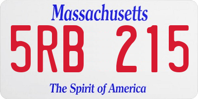 MA license plate 5RB215