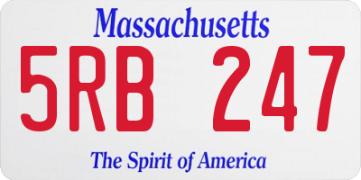 MA license plate 5RB247