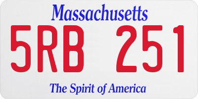 MA license plate 5RB251