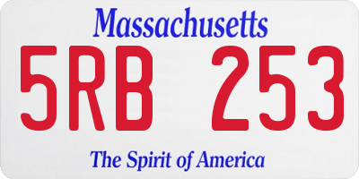 MA license plate 5RB253