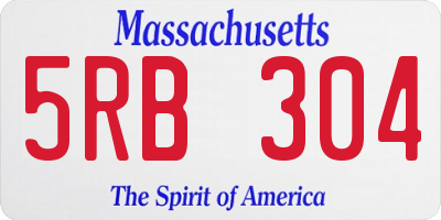 MA license plate 5RB304