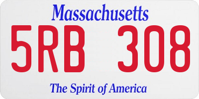 MA license plate 5RB308