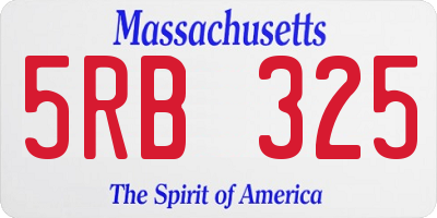 MA license plate 5RB325