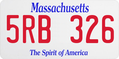 MA license plate 5RB326