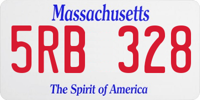 MA license plate 5RB328