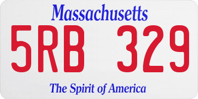 MA license plate 5RB329