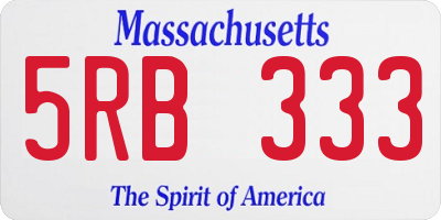 MA license plate 5RB333