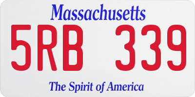 MA license plate 5RB339