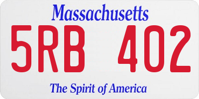 MA license plate 5RB402