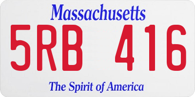 MA license plate 5RB416