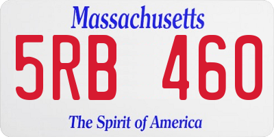 MA license plate 5RB460